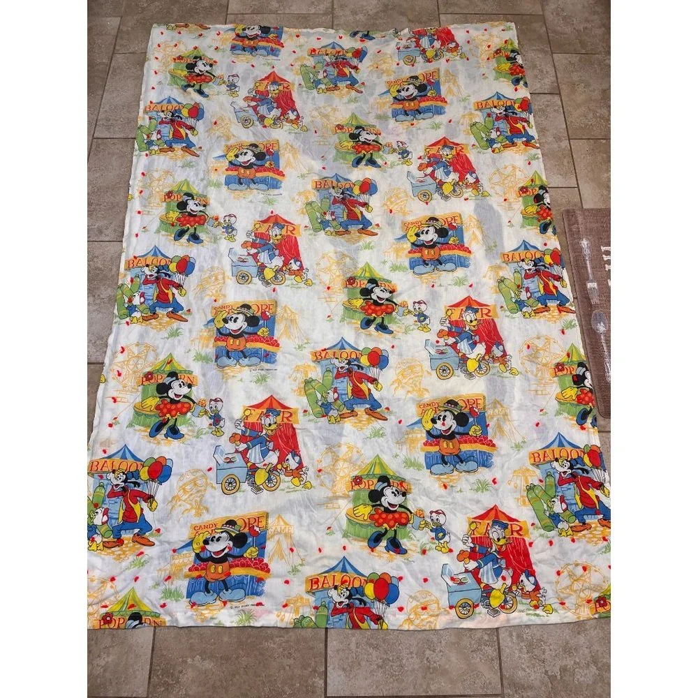 Vintage Walt Disney Mickey Mouse Bed Twin Size Cover Carnival/Fair 88